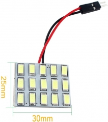 6-Pack Cool White 5730 15SMD Led Panel Dome Light Lamp Car Map Light DC 12V with T10 / BA9S / Festoon Adapters