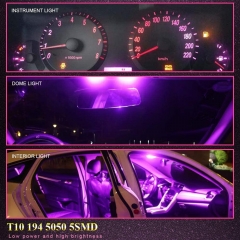 194 Led Bulb T10 194 168 W5W 2825 LED Bulb for Car Interior Lights Dome Map Trunk Light Dashboard Bulb License Plate Light, 5050 5SMD, Ice Blue, DC 12V