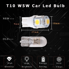 194 Led Bulb 5050 5-SMD T10 194 168 W5W 2825 LED Bulb for Car Interior Lights Dome Map Trunk Light Clearance Dashboard Bulb License Plate Light, Warm White, DC 12V