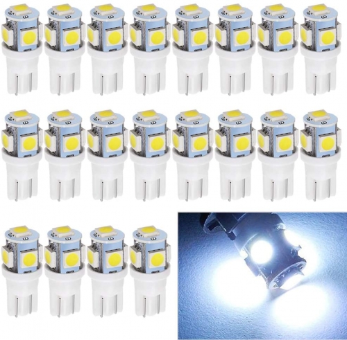 T10 194 Led Bulb, White 5050 5 SMD 2825 W5W 912 168 LED Bulb Replacement for Car Interior Lights Clearance Wedge Dome Trunk Dashboard Bulb License Plate Light Lamp DC 12V