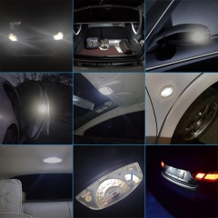 T10 Car LED Bulb 194 161 168 921 2825 158 c194 192 Position License Plate W5W Marker Door Interior Light 12V Lamp (White)