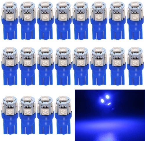 194 Led Bulb Blue, T10 168 912 W5W 2825 LED Bulb for Car Interior Lights Dome Map Light Trunk Door Light Dashboard Bulb License Plate Light Lamp, 5050Chips 5SMD, DC 12V