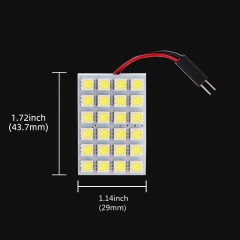 White 4-Pack 5050 24SMD LED Panel Dome Light Auto Car Reading Interior Lamp license plate light(DC-12V) + T10 BA9S Festoon Adapter