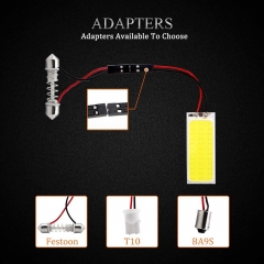 Led Dome Light Auto Car Reading Led Panel Dome Light Interior with T10 BA9S Festoon Adapters COB 36SMD White