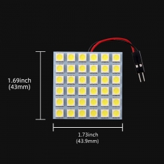 White 4-Pack 5050 36SMD LED Panel Dome Light Auto Car Reading Interior Lamp License Plate Light (DC-12V) + T10 BA9S Festoon Adapter