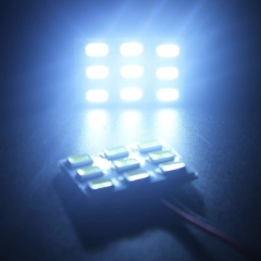 6-Pack Cool White 5730 9SMD Led Panel Dome Light Auto Car Reading Interior Light DC 12V with T10 / BA9S / Festoon Adapters