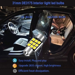 LED Festoon Bulbs, 31mm 3021 DE3023 Led Car Bulbs Super Bright White Light, Canbus Error Free 9SMD 2835 Chipsets Car Interior Dome Map Trunk Light,1.22 inches 31mm Festoon Bulbs, 6pcs