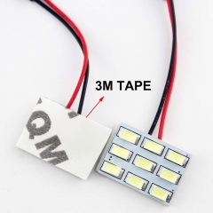 6-Pack Cool White 5730 9SMD Led Panel Dome Light Auto Car Reading Interior Light DC 12V with T10 / BA9S / Festoon Adapters