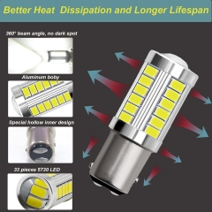 Super Bright LED 1157 2057 2357 7258 P21/5W LED Bulb 6000K White Replacement for Tail Brake Lights Back Up Reverse Lights or Turn Signal Parking Lights