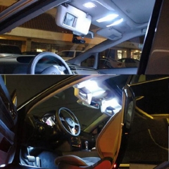 6-Pack Cool White 5050 9SMD Led Panel Dome Light Auto Car Reading Interior Lamp DC 12V with T10 / BA9S / Festoon Adapters
