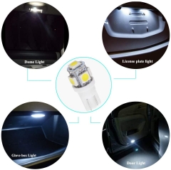 T10 194 Led Bulb, White 5050 5 SMD 2825 W5W 912 168 LED Bulb Replacement for Car Interior Lights Clearance Wedge Dome Trunk Dashboard Bulb License Plate Light Lamp DC 12V