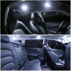 Led Dome Light Panel Interior Car Lights Auto Dome Light Map Lights with T10 194/BA9S 1895 /211-2 578 DE3175 Led Festoon Adapters White, Pack of 6