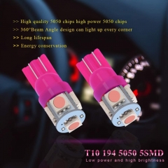 194 Led Bulb T10 194 168 W5W 2825 LED Bulb for Car Interior Lights Dome Map Trunk Light Dashboard Bulb License Plate Light, 5050 5SMD, Ice Blue, DC 12V