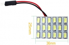 6-Pack Cool White 5730 18SMD Led Panel Dome Light Car Map Light DC 12V with T10 / BA9S / Festoon Adapters