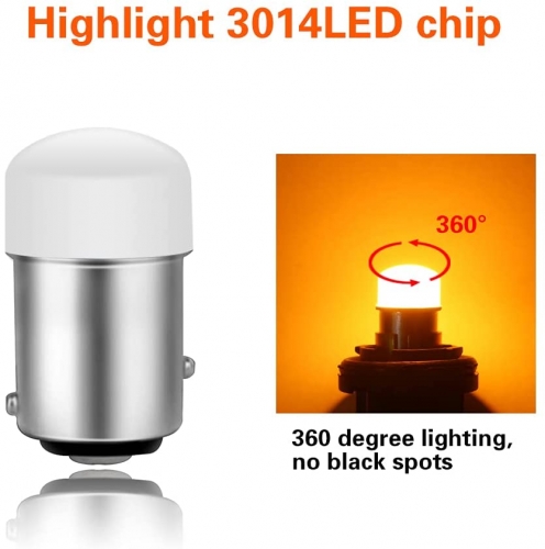 1157 LED Bulb 2057 2357 7528 BAY15D P21/5W 1034 3496 for Car RV Motorcycle Camper Trunk Parking Turn Signal Interior Blinker Light Amber Yellow