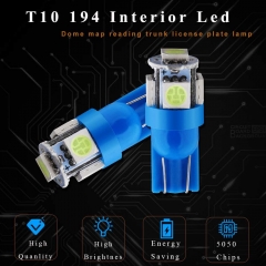 194 Led Bulb T10 194 168 W5W 2825 LED Bulb for Car Interior Lights Dome Map Trunk Light Dashboard Bulb License Plate Light, 5050 5SMD, Ice Blue, DC 12V