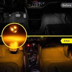 194 Led Bulb Amber, T10 194 168 2825 W5W 5 SMD 5050 LED Bulb for Car Interior Lights Wedge License Plate Light Instrument Lamp Dome Reading Light Trunk Interior Lamp, DC-12V