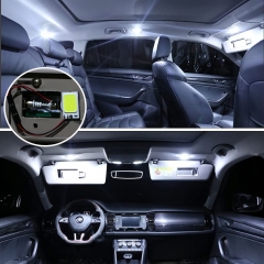 4-Pack Super White COB 18-SMD LED Panel Dome Lamp Auto Car Interior Reading Plate Light Roof Ceiling Interior Wired Lamp With 4× BA9S Adapter, T10 Adapter, Festoon Adapter (DC-12V)