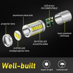 Super Bright LED 1157 2057 2357 7258 P21/5W LED Bulb 6000K White Replacement for Tail Brake Lights Back Up Reverse Lights or Turn Signal Parking Lights