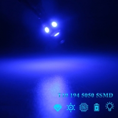 194 Led Bulb Blue, T10 168 912 W5W 2825 LED Bulb for Car Interior Lights Dome Map Light Trunk Door Light Dashboard Bulb License Plate Light Lamp, 5050Chips 5SMD, DC 12V