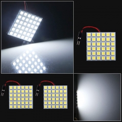 White 4-Pack 5050 36SMD LED Panel Dome Light Auto Car Reading Interior Lamp License Plate Light (DC-12V) + T10 BA9S Festoon Adapter