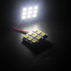 6-Pack Cool White 5050 9SMD Led Panel Dome Light Auto Car Reading Interior Lamp DC 12V with T10 / BA9S / Festoon Adapters