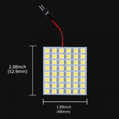 Super White Energy-saving 5050 48-SMD LED Panel Dome Light Auto Car Interior Reading Plate Light Roof Ceiling Interior Wired Lamp+T10 BA9S Festoon Adapter-4pcs