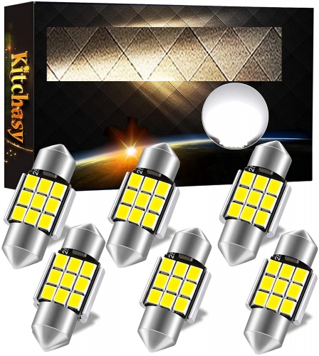 LED Festoon Bulbs, 31mm 3021 DE3023 Led Car Bulbs Super Bright White Light, Canbus Error Free 9SMD 2835 Chipsets Car Interior Dome Map Trunk Light,1.22 inches 31mm Festoon Bulbs, 6pcs