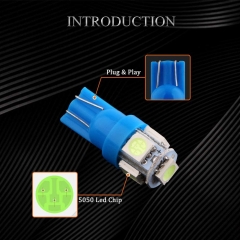 194 Led Bulb T10 194 168 W5W 2825 LED Bulb for Car Interior Lights Dome Map Trunk Light Dashboard Bulb License Plate Light, 5050 5SMD, Ice Blue, DC 12V