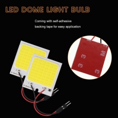 4-Pack White Led Panel Dome Light Lamp, COB 48-SMD Led Interior Car Lights Auto Led Dome Lights Interior with T10 /BA9S/ Festoon Adapters, DC-12V