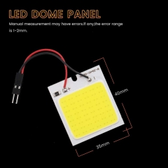 4-Pack White Led Panel Dome Light Lamp, COB 48-SMD Led Interior Car Lights Auto Led Dome Lights Interior with T10 /BA9S/ Festoon Adapters, DC-12V