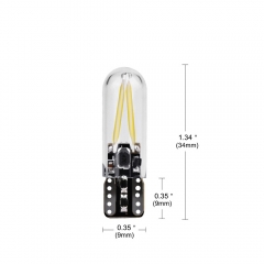 New High temperature resistance COB filament bulb glass lamp canbus tungsten T10 led light