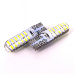 W5W 192 3014 24SMD Silicone Case Width Light Bulbs DC12V 3014 LED Car Interior Reading Light Clearance Lamp Canbus T10 Led