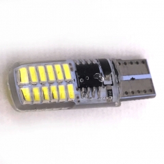 T10 License Plate Clearance Lights 94 168 3014 24 Led Blink Light Strobe Flash Silicone Gel Lamp DC12V 2 model Lights W5W Bulb