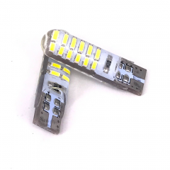 W5W 192 3014 24SMD Silicone Case Width Light Bulbs DC12V 3014 LED Car Interior Reading Light Clearance Lamp Canbus T10 Led