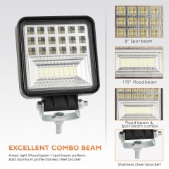 400W 6000K 4 LED Work Light Bar Flood Spot Beam Offroad Car Truck Daylight High beam Lamp Cross-country For SUV Driving Fog Bulb