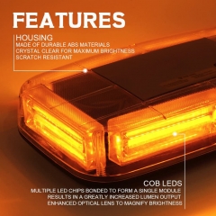 12V COB LED Amber/Yellow Roof Top Emergency Hazard Warning LED Mini Strobe Beacon Lights Bar w/Magnetic Base