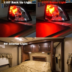 1157 LED Backup Bulb, TSIALEE Glass Lens 7528 2357 2057 BAY15D LED Replacement Light Bulb for Brake Tail Running Parking Stop Light, COB White 6000K