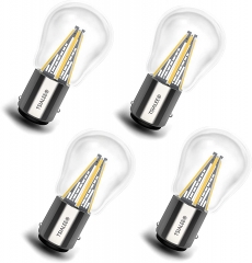 1157 LED Backup Bulb, TSIALEE Glass Lens 7528 2357 2057 BAY15D LED Replacement Light Bulb for Brake Tail Running Parking Stop Light, COB White 6000K