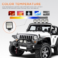 400W 6000K 4 LED Work Light Bar Flood Spot Beam Offroad Car Truck Daylight High beam Lamp Cross-country For SUV Driving Fog Bulb