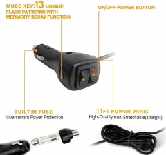 TSIALEE 24IN Green Traffic Advisory Lights, RZR Rear Chase Lights, 13 Modes Hazard Warning Directional Safety Light Bars with Cigar Lighter for UTV Trucks SUV ATV