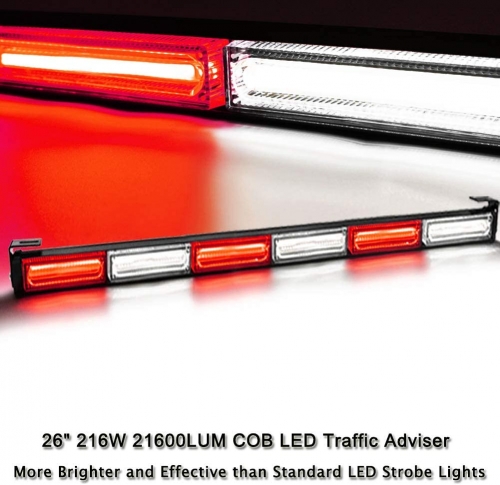 6 COB LED 13 Flashing Strobing Modes High Intensity Law Enforcement Traffic Advisor Emergency Hazard Warning Vehicle Strobe Light Bar Kit. 216W 21600LUM Bright Linear LED Strobe Signal Light Bar
