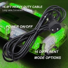 48LED Roof Top Strobe Lights, High Visibility Emergency Safety Warning LED Mini Strobe Light bar with Magnetic Base for 12-24V Snow Plow, Trucks, Construction Vehicles (Green/White)