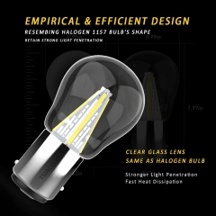 1157 LED Backup Bulb, TSIALEE Glass Lens 7528 2357 2057 BAY15D LED Replacement Light Bulb for Brake Tail Running Parking Stop Light, COB White 6000K