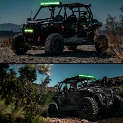 TSIALEE 24IN Green Traffic Advisory Lights, RZR Rear Chase Lights, 13 Modes Hazard Warning Directional Safety Light Bars with Cigar Lighter for UTV Trucks SUV ATV