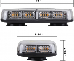 48LED Roof Top Strobe Lights, High Visibility Emergency Safety Warning LED Mini Strobe Light bar with Magnetic Base for 12-24V Snow Plow, Trucks, Construction Vehicles (Amber/Green)