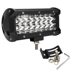 Factory Wholesale waterproof aluminum housing 24V 12V 3 Row Offroad LED Bar Light Amber 7inch 72W