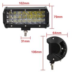 Factory Wholesale waterproof aluminum housing 24V 12V 3 Row Offroad LED Bar Light Amber 7inch 72W