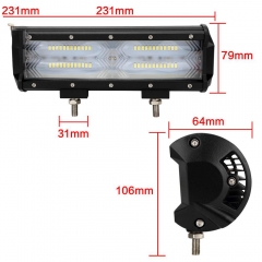 Super Bright truck Led Lights 3 Row 4D Len spot beam Led Light Bar Triple Row 72w 144w Led Light bar