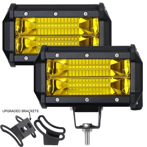 Factory direct sale e mark 5 inch triple row led light bar, spot beam 72w mini led fog lamp amber/white lens